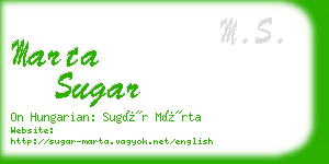 marta sugar business card